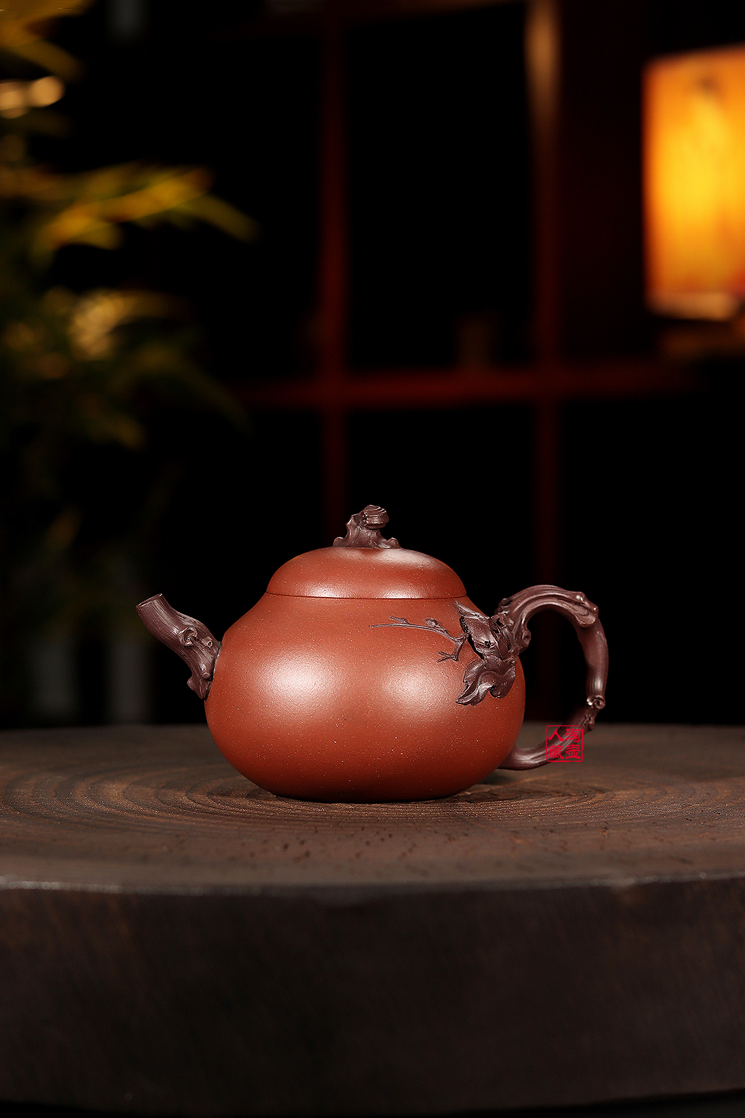 严强制紫砂壶《全手茄段》