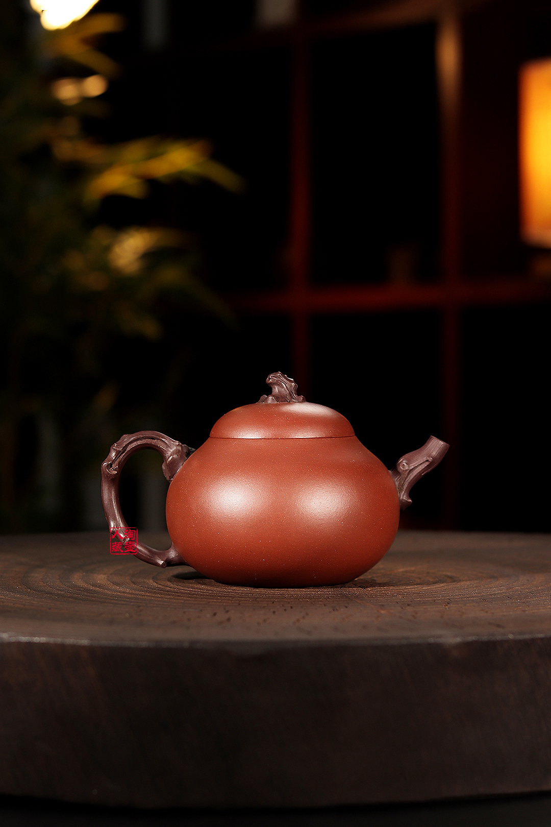 严强制紫砂壶《全手茄段》