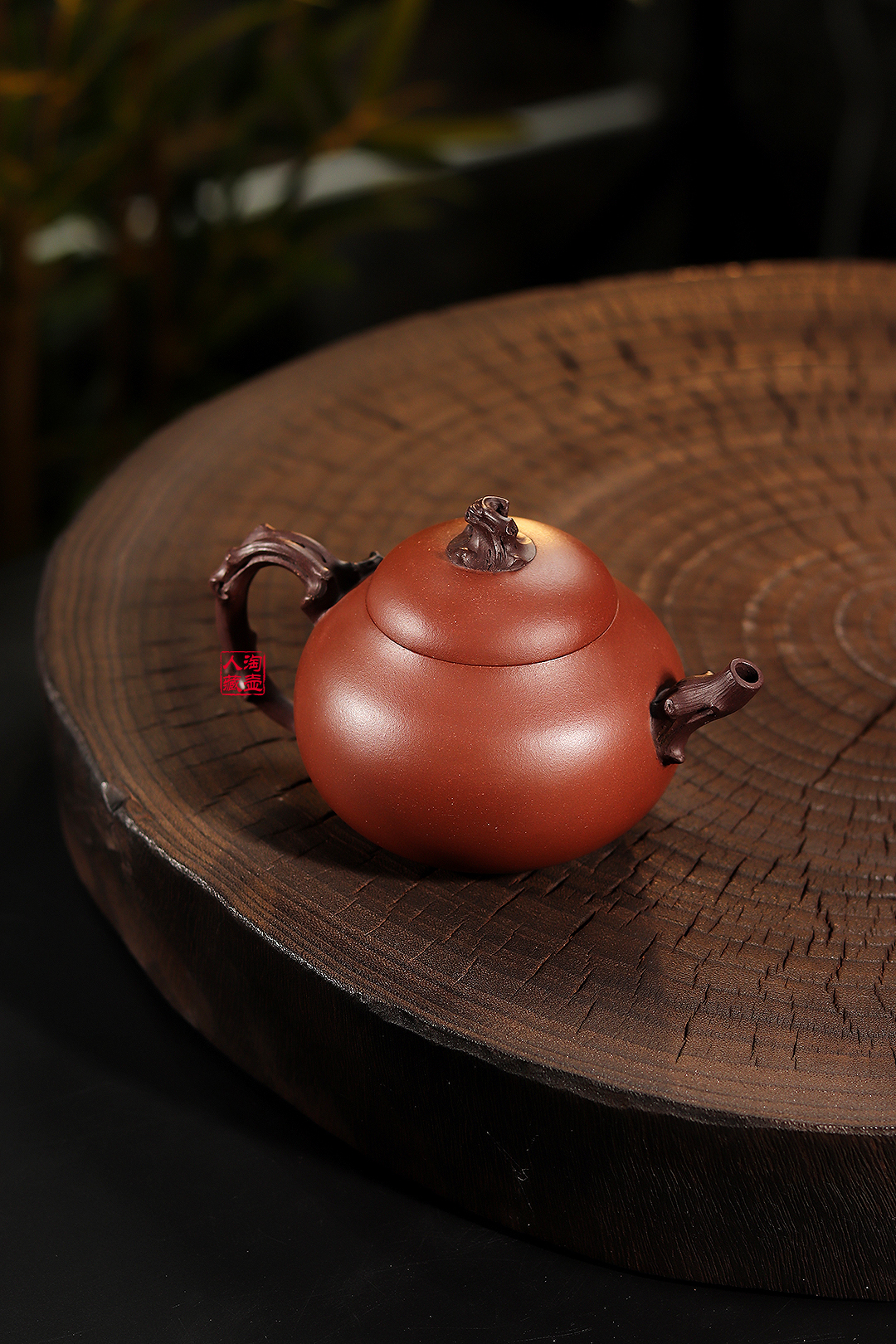 严强制紫砂壶《全手茄段》