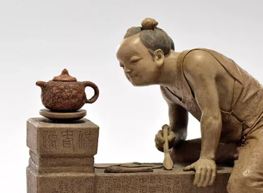 裴石民配盖供春树瘿壶